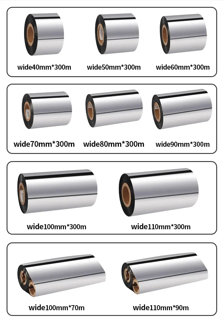Factory Hot Sales Modern Design Tto Printer Label 110mm*300m Wax/resin Barcode Ribbon