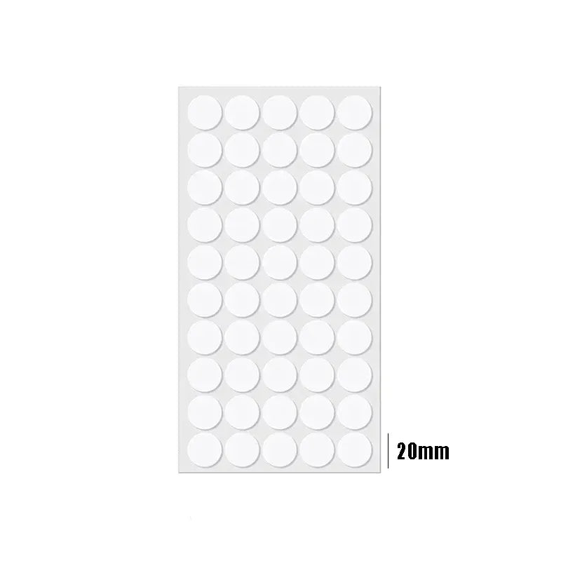 Transparent double-sided glue dot sheet with 20mm round pads