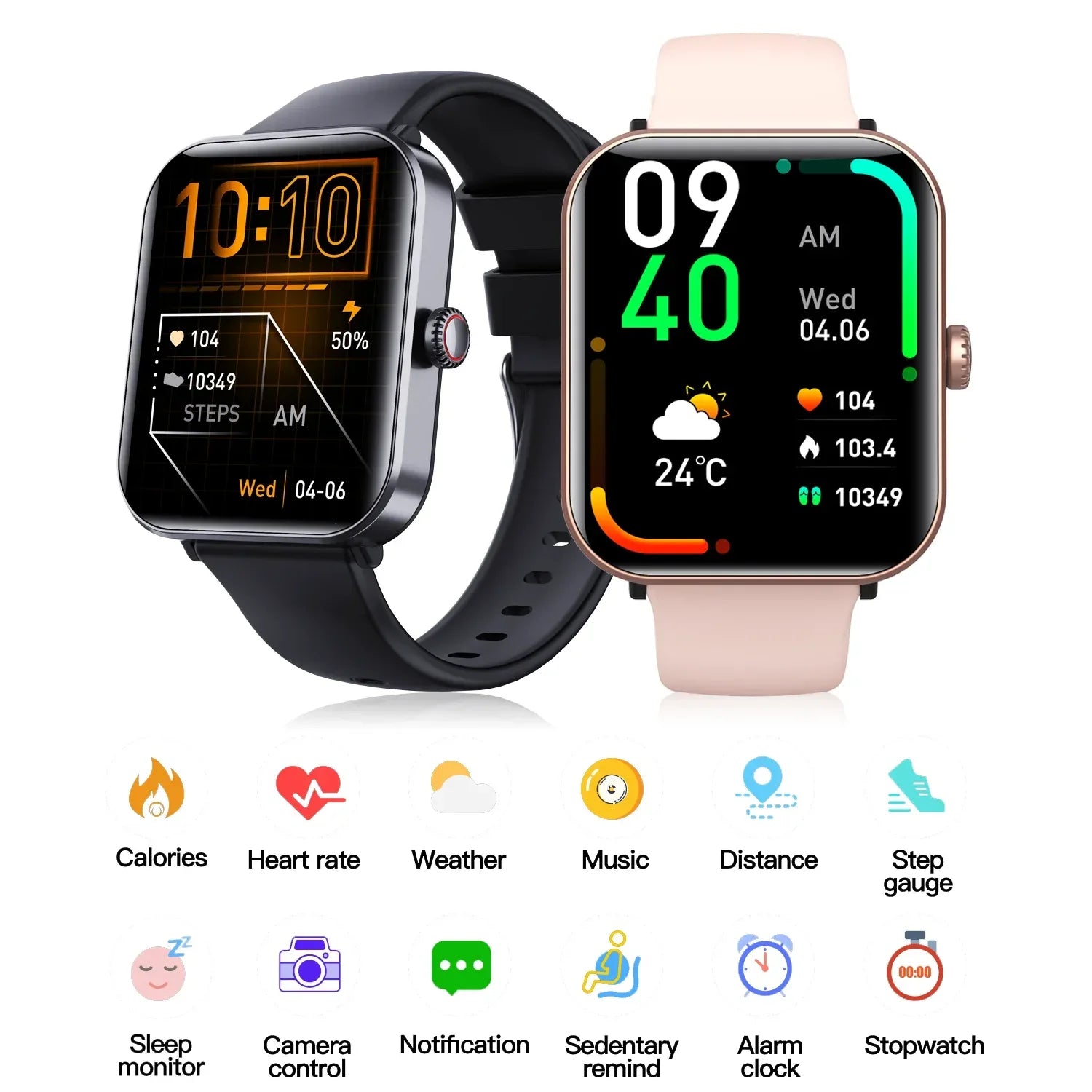 F57 Pro Smartwatch Fitness Tracker with Bluetooth Calling - Black My Store