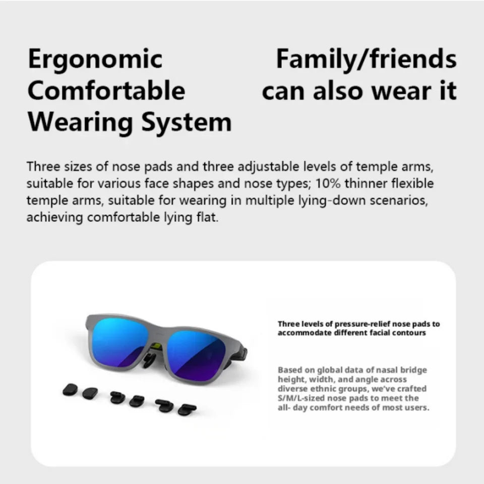 XREAL Xbx A01 VR AR Glasses Ultra-Lightweight 62g Supports HDR10 1600 Nits 50-Degree FOV for Watching Movies and Gaming