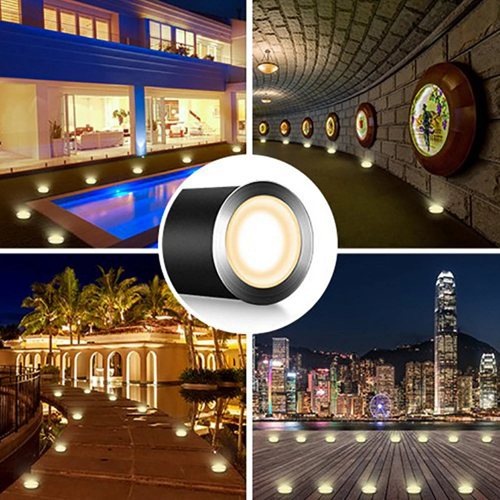 6pcs 8pcs Solar LED Deck Light Waterproof Underground Lamp Garden Buried Lamp Outside Recessed Stair Lamp Floor Wall Spotlight