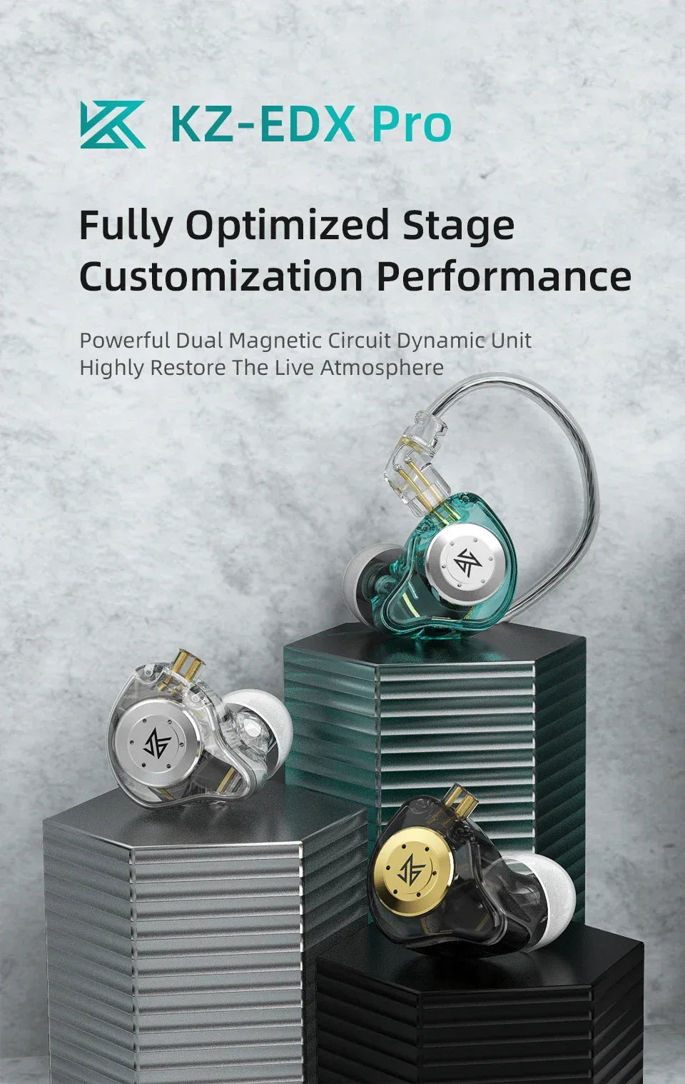 KZ EDX Pro Bass Earphones Sport Running Wired Hanging In Ear Headphones Stereo Noise Cancelling Headset Earbuds With Mic Gamer Tidesmit