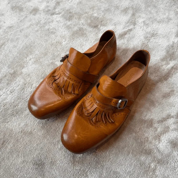 2026 New Retro Washed Ma Pi Women's Flat Shoes in 2 Colors Available Classic Design Suitable for Daily Matching with Flat Shoes