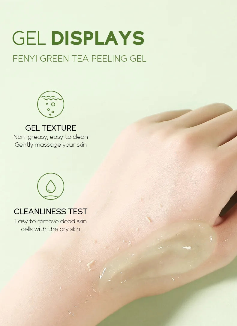 Facial Exfoliating Peeling Gel | Deep Pore Cleansing with Green Tea Scrubs Treatments Tidesmit