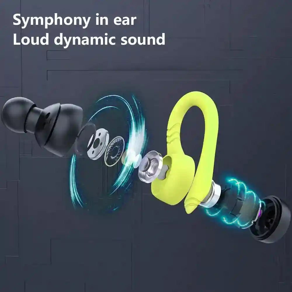 Tidesmit BE1033 Wireless Sport Earbuds | IPX7 Waterproof | Black & Green Tidesmit