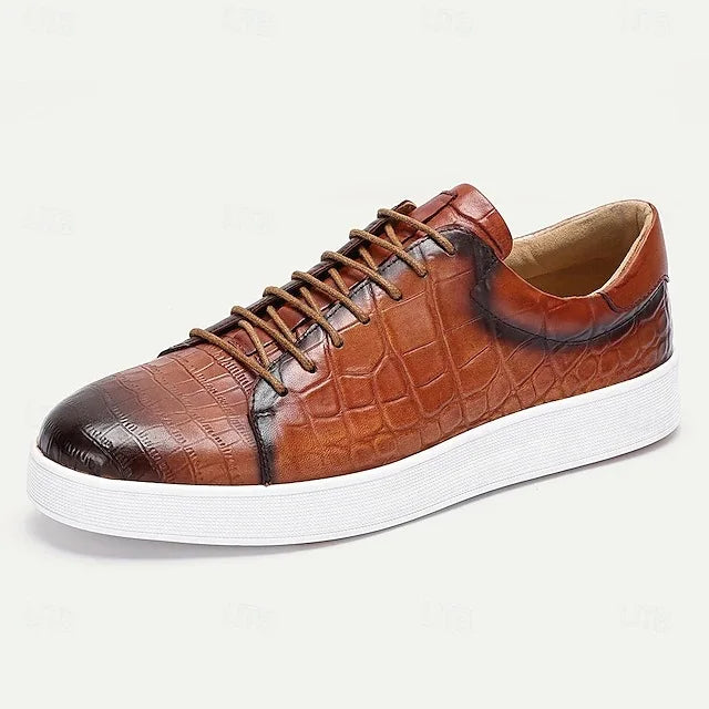 Fast Delivery Luxury Lace-up Business Formal Casual Plus Size Men's Leather Sneakers