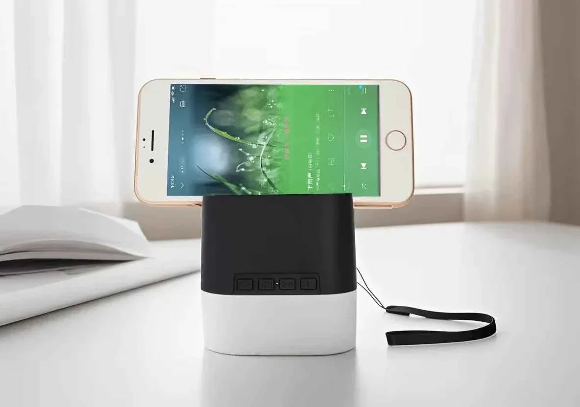 Portable Bluetooth Speaker with Phone Stand - Lake Blue & Black My Store