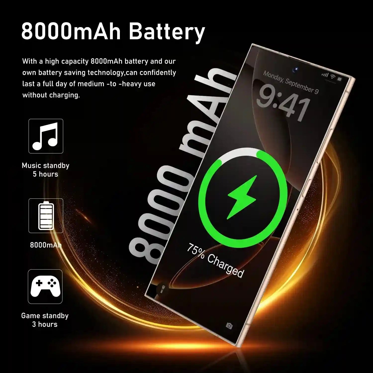 Tidesmit 7.3 Inch 5G Smartphone, 8GB RAM, 256GB Storage - Gray Tidesmit