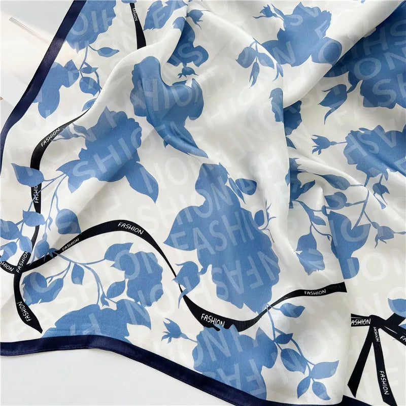 2023 Fashion Trendy Printed 100% Pure Long Silk Scarf From China Wholesale Luxury High Quality Head Wear Hijab Shawls