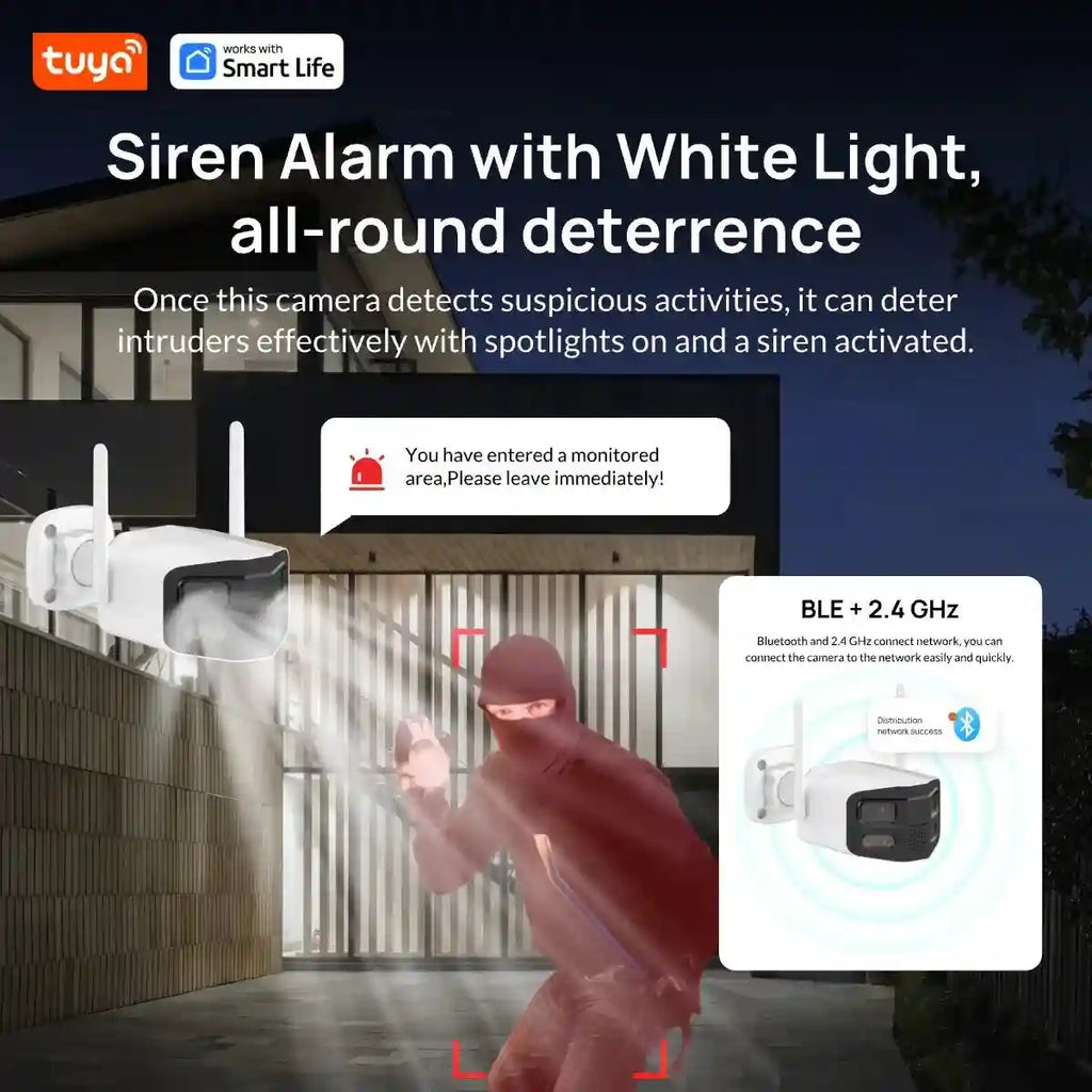 4MP Dual-Lens WiFi Security Camera - 180° Panoramic Home Monitoring Tidesmit