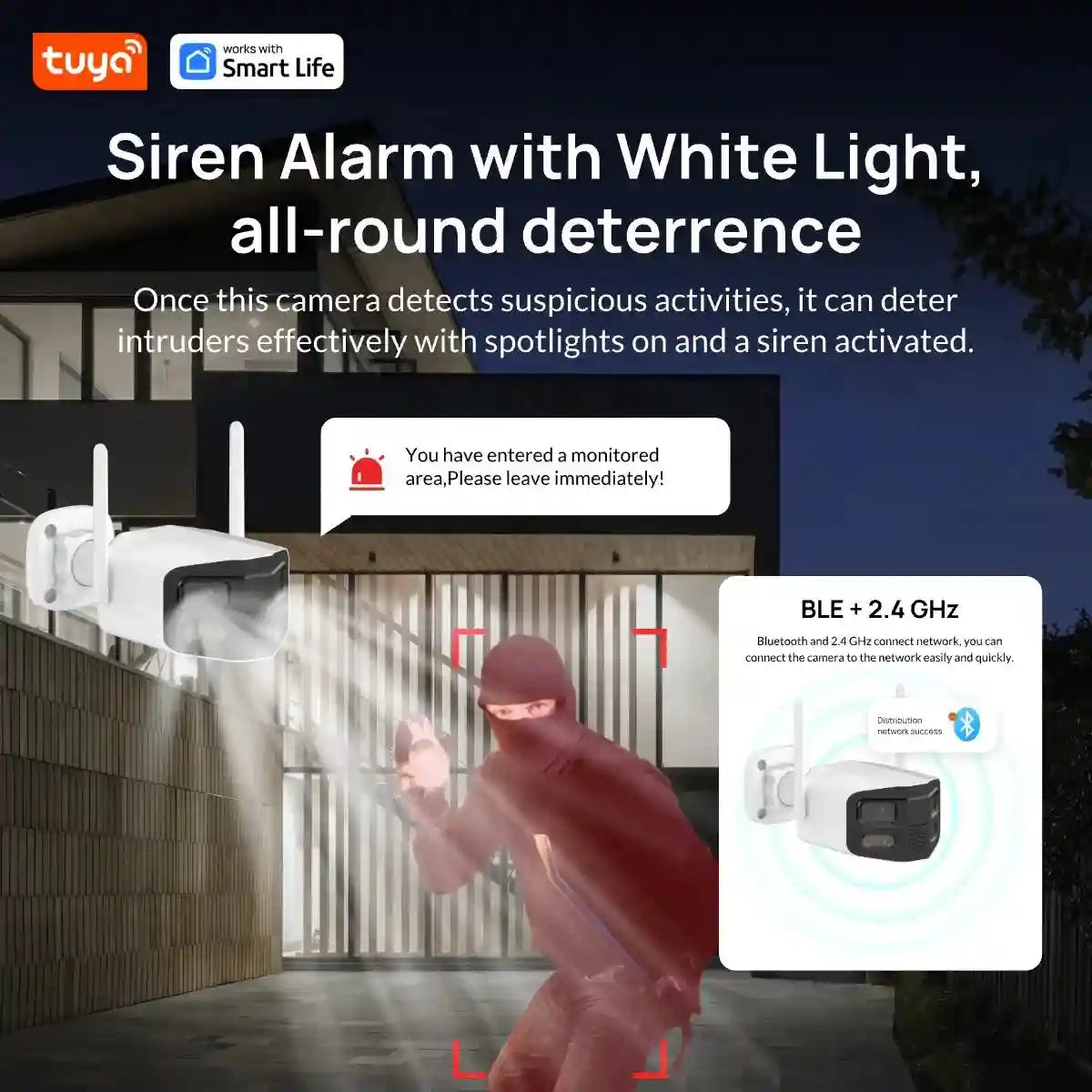 4MP Dual-Lens WiFi Security Camera - 180° Panoramic Home Monitoring Tidesmit