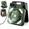 Portable Solar Fan & 5200mAh Power Bank | USB Rechargeable 9V USB Green Tidesmit