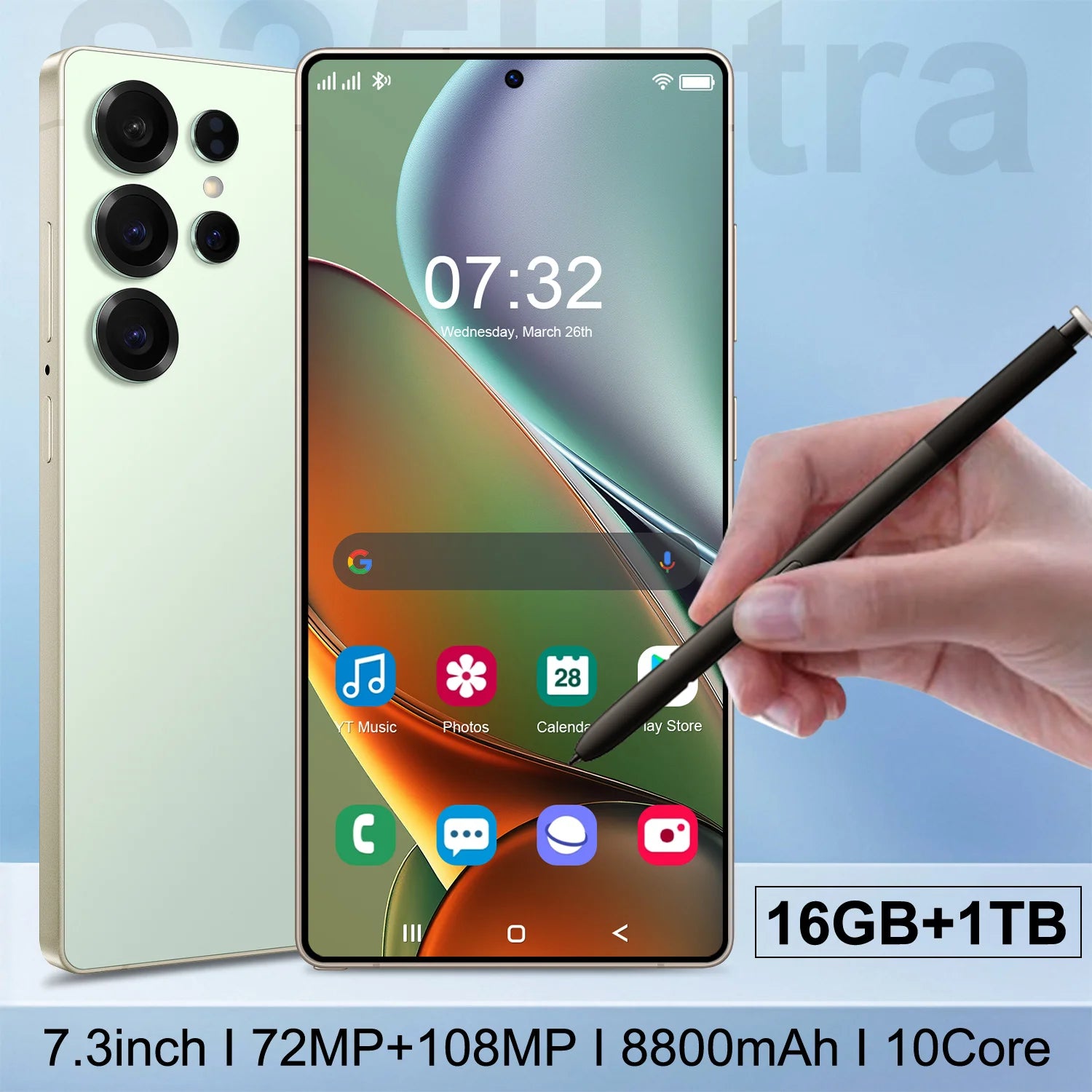 5G Smartphone 7.3Inch AMOLED, 16GB RAM, 1TB Storage - Tidesmit Essential Tidesmit