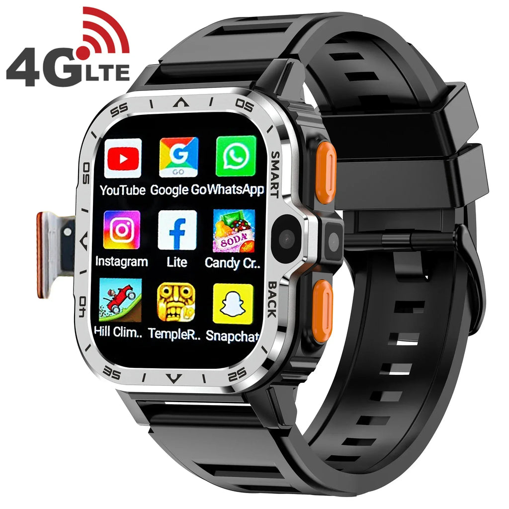 4G Android Smartwatch with Dual Camera, GPS, and Fitness Tracker - Silver My Store