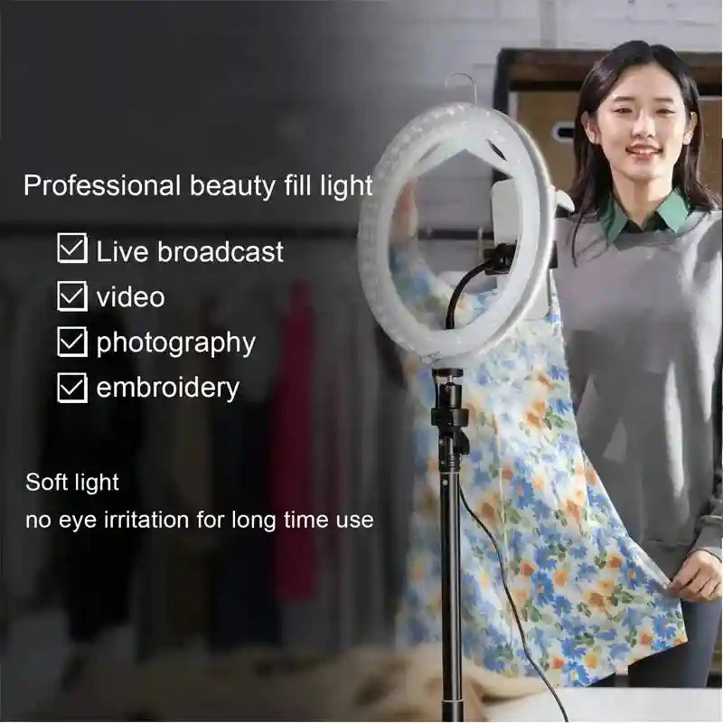 14 Inch RGB LED Ring Light for Streaming with Adjustable Tripod Tidesmit