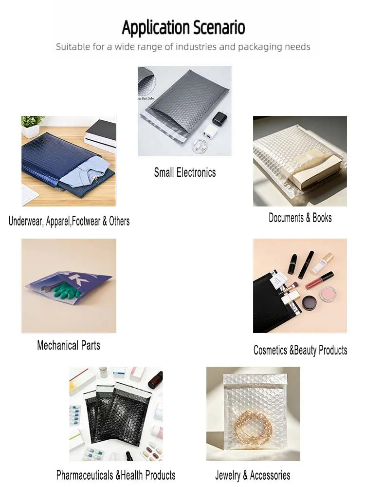 Wholesale Hot Selling 250pcs Poly Bubble Self Adhesive Secure Biodegradable Eco-Friendly Express Packaging Bubble Mailer Padded