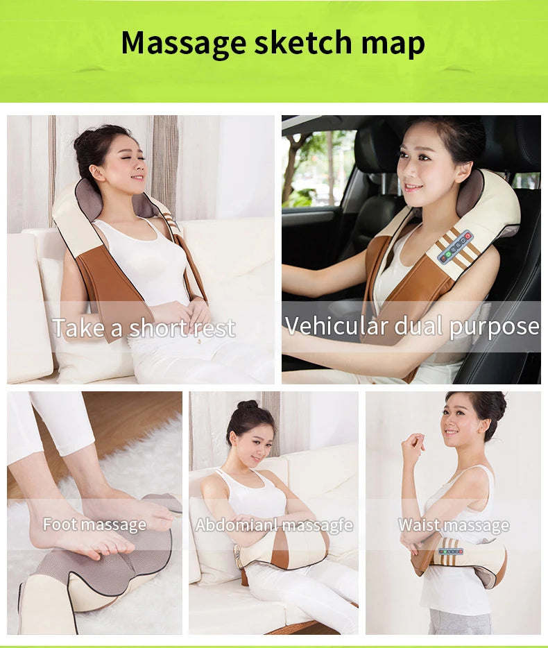 Neck and Shoulder Massager with 16 Heating Nodes - Tidesmit EU Relaxation Treatment Tidesmit