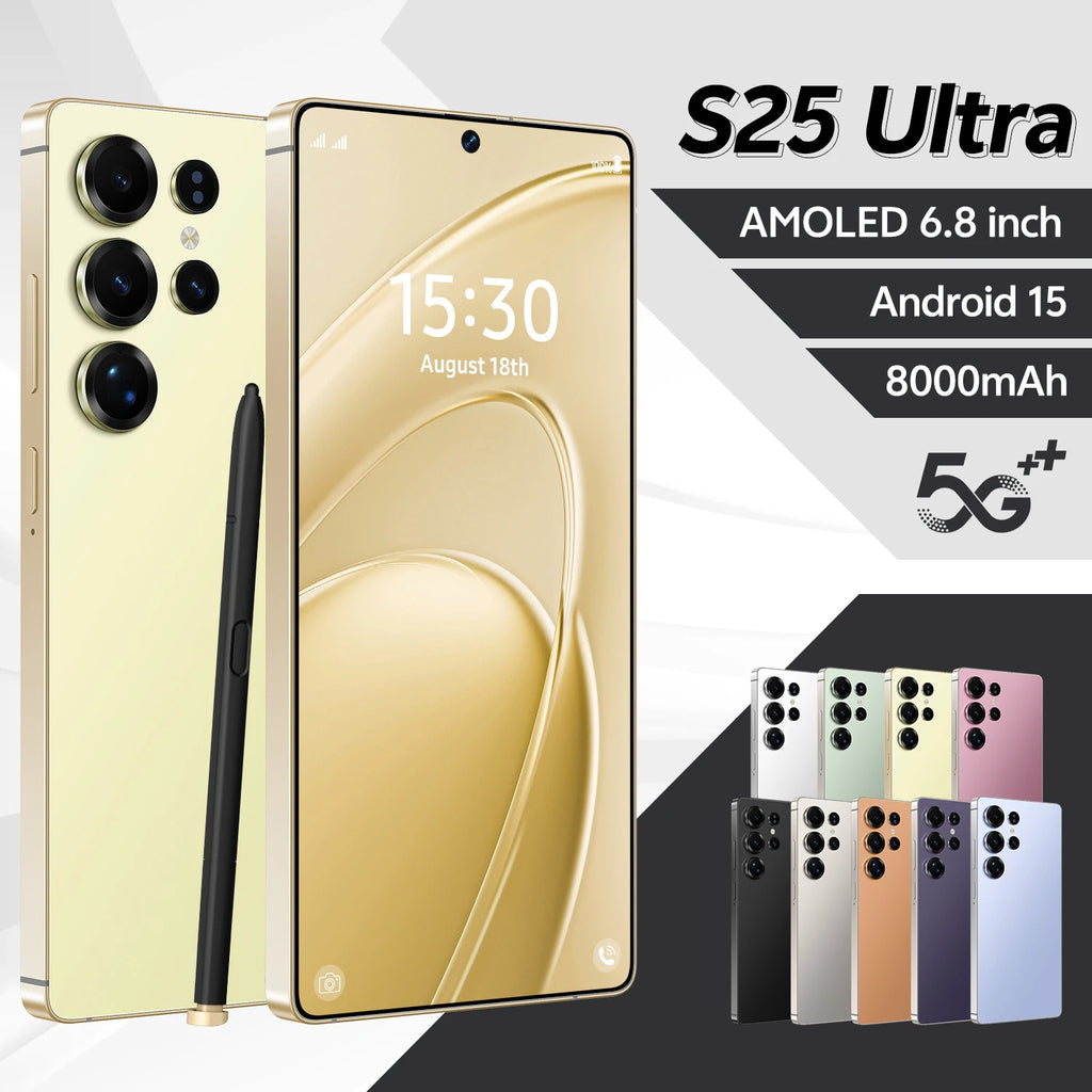 5G Smartphone 1TB 16GB RAM - Android 15 Dual SIM Gold Tidesmit