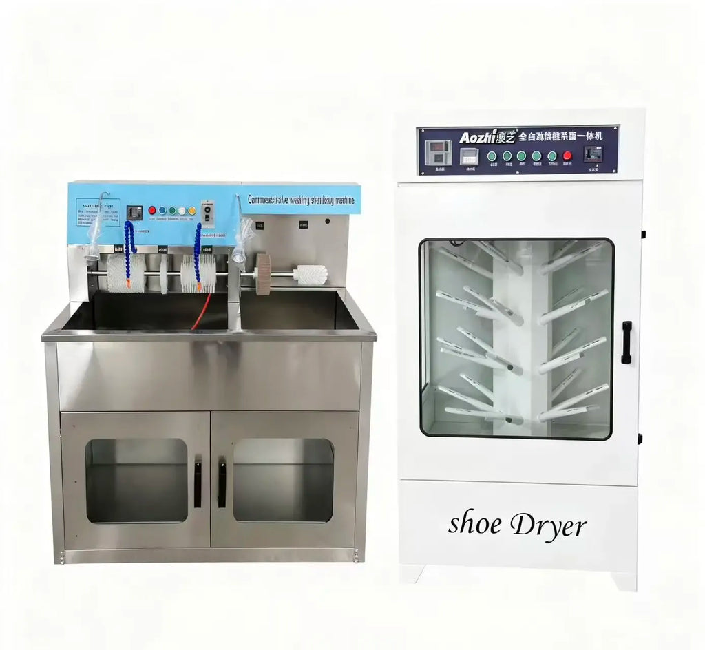 Commercial Large-Scale Dedicated Shoe Washer Dual Tanks and 20-pair Shoe Dryer  for Professional Shoe Stores Laundry Hotel