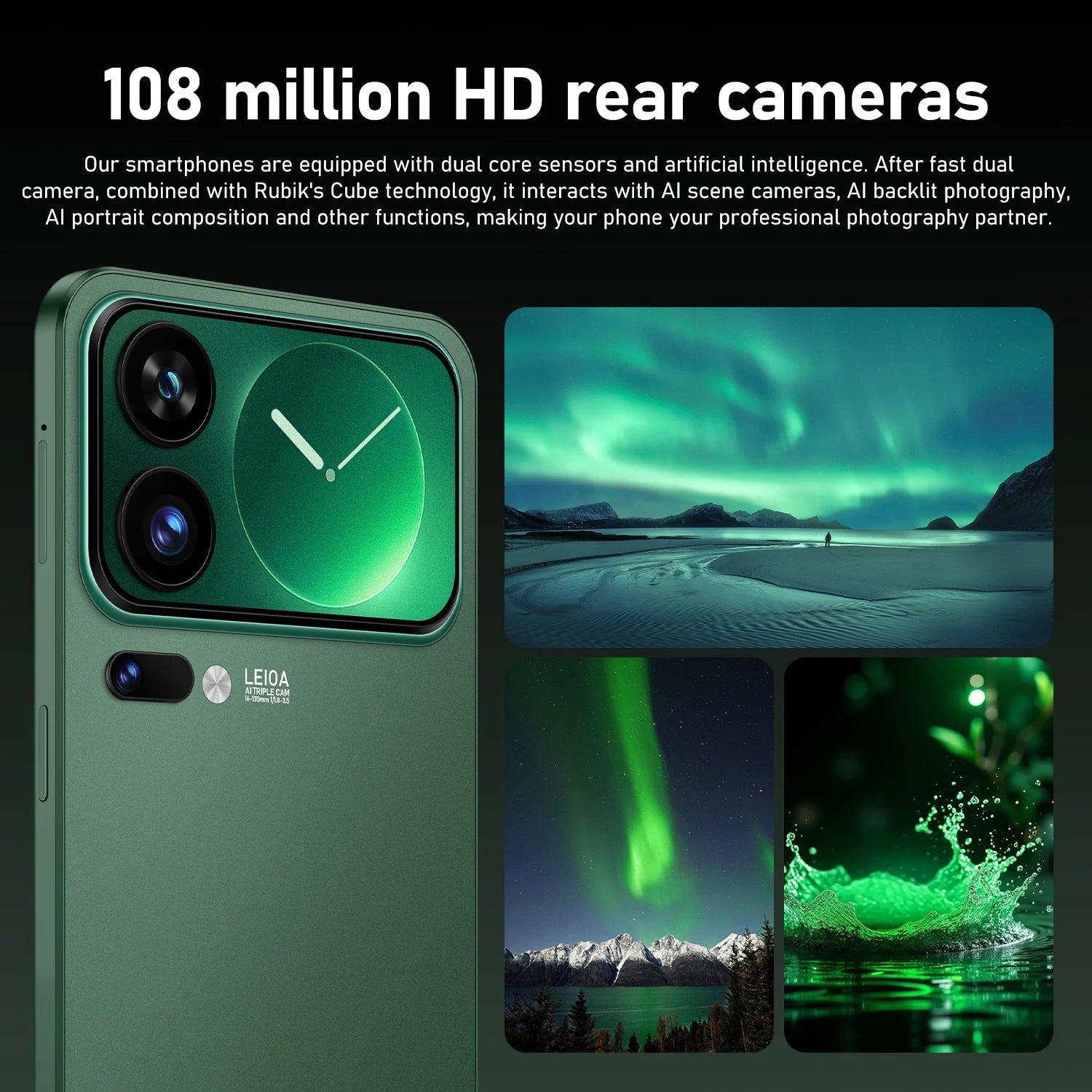 M17 Pro Max 7.3 inch 1TB 5G smartphone with 108MP camera and 120W fast charging in premium design gallery view 16