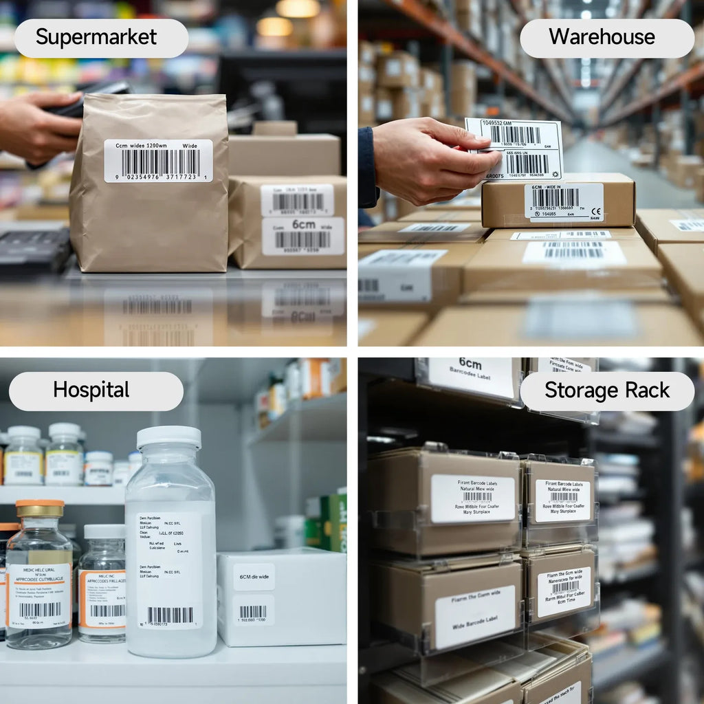 Barcode label stickers for supermarket, warehouse, hospital, and storage racks