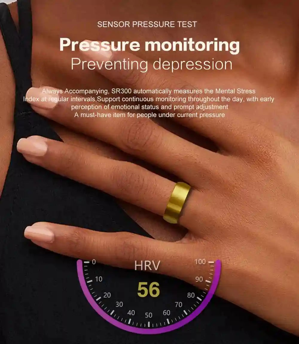 Smart Health Ring Fitness Tracker with Heart Rate & Oxygen Sensor Tidesmit