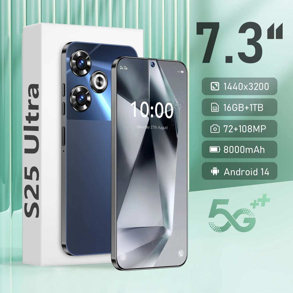 Tidesmit 5G Smartphone, 7.3 Inch AMOLED, 16GB RAM, 1TB Storage Tidesmit