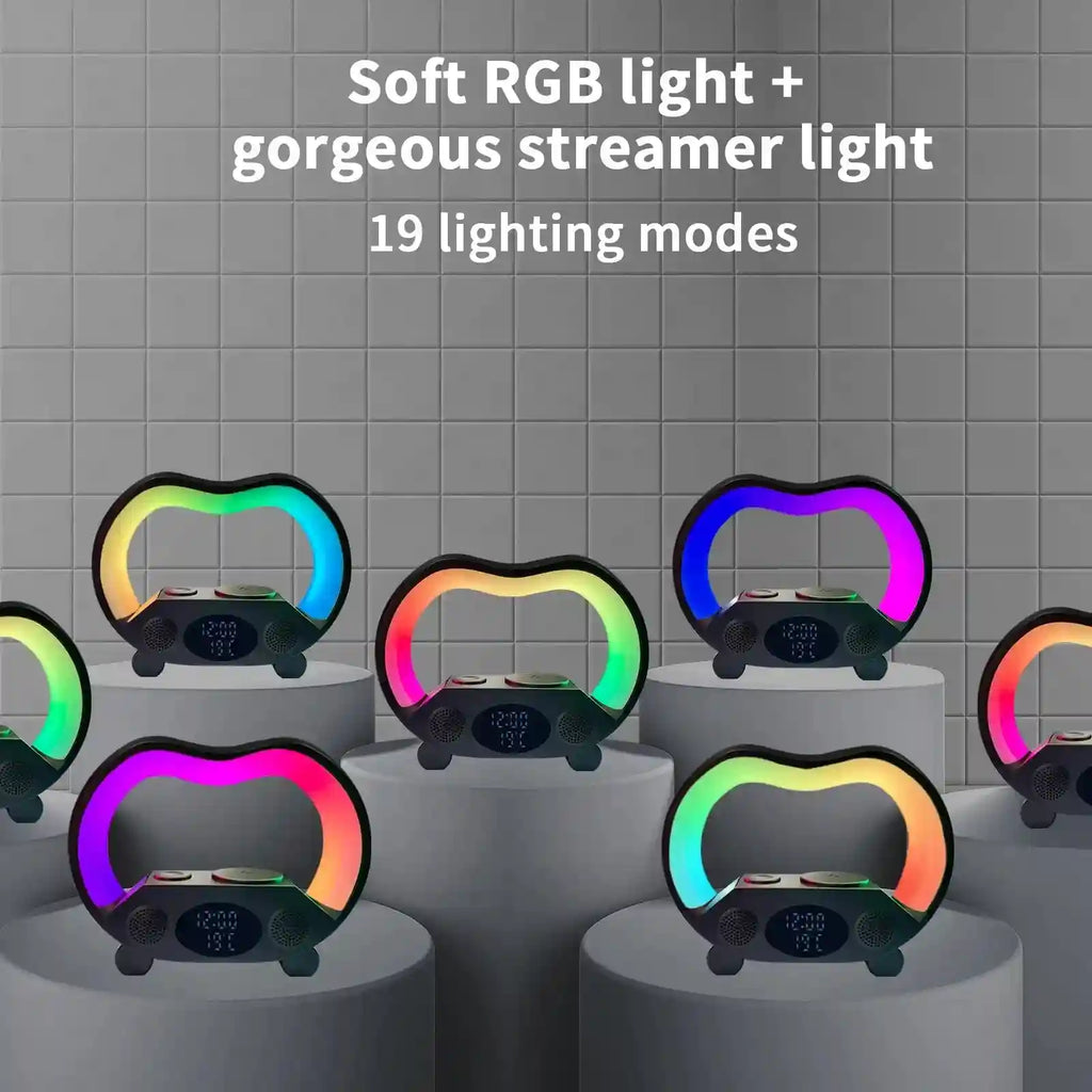 G Shape Wireless Charger Lamp with RGB Light & Bluetooth Speaker Tidesmit