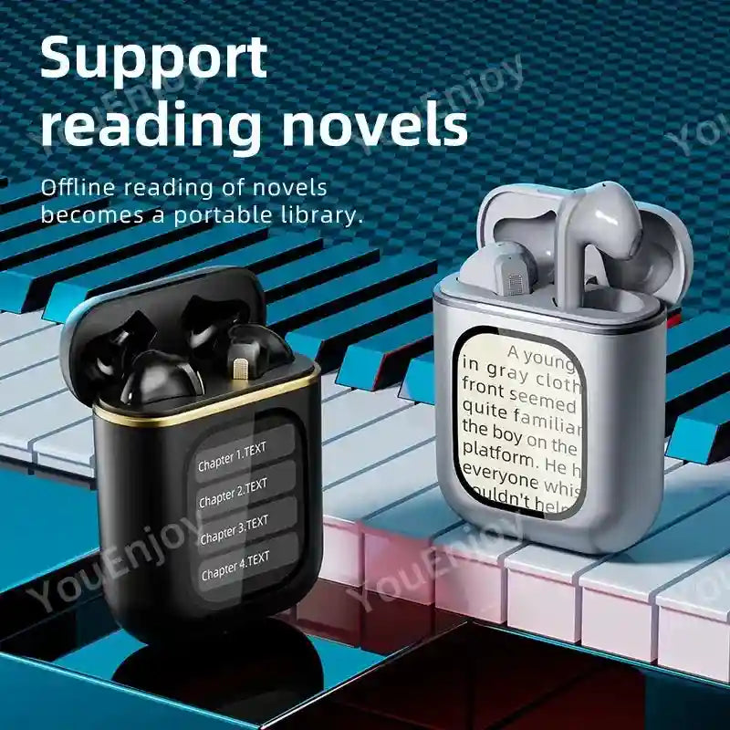 K2 Wireless Earbuds with LED Display by Tidesmit - Black/White Tidesmit