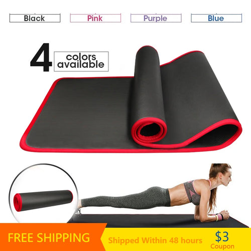 YECOKISO 10mm extra thick non-slip smart yoga mat, 183x61cm exercise mat for Pilates, fitness, and gym workout.