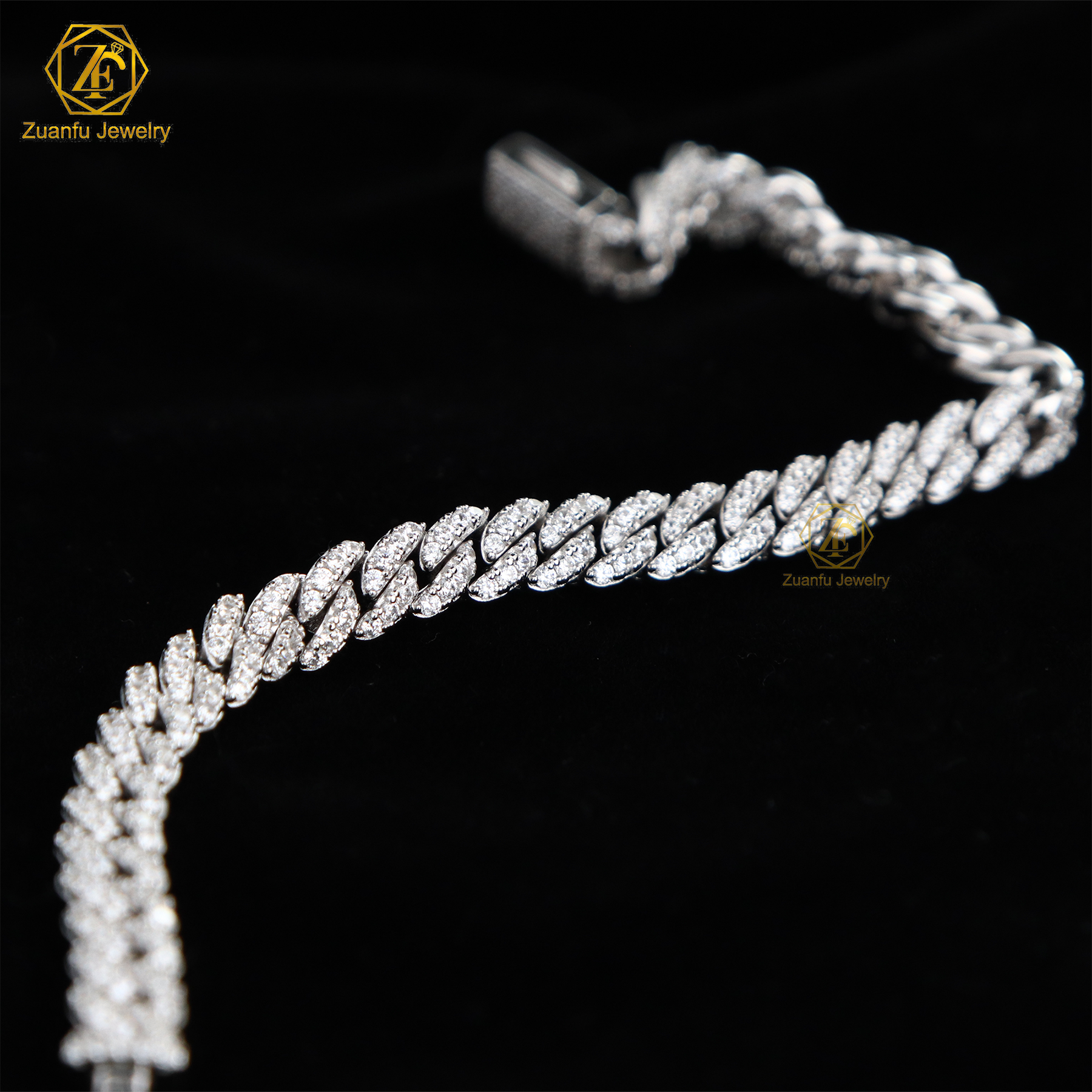 VVS Diamond 2rows 8mm 10mm 12mm 15mm S925 Silver GRA Moissanite Necklace Mans Hiphop Cuban Link Chain for Fashion Jewelry