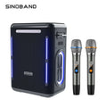 Portable Bluetooth Speaker with Wireless Microphone & RGB - Black Black plastic My Store