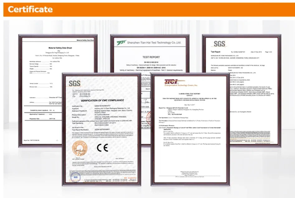 Waterproof kraft paper carton certification documents