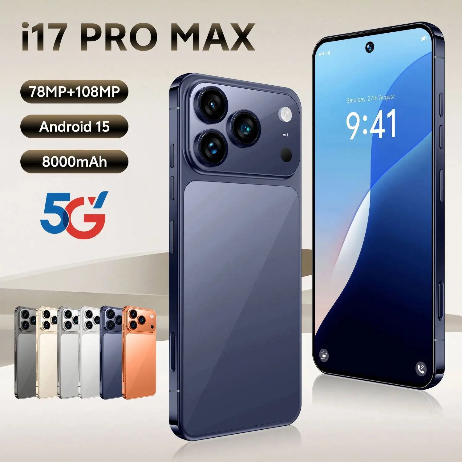Unlocked 5G Smartphone, 7.3-inch AMOLED, 16GB RAM, 1TB Storage Tidesmit