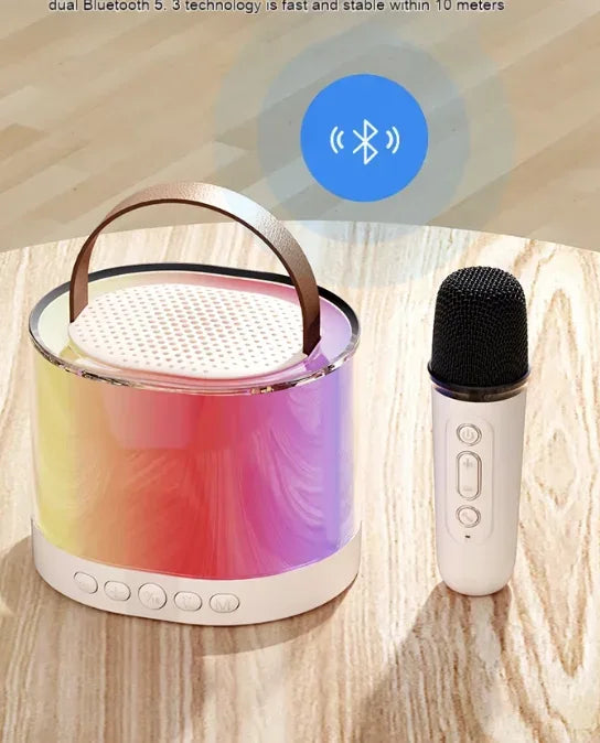 Mini Wireless Karaoke Speaker with Dual Microphones - Portable Bluetooth Pink with 1 Mic My Store