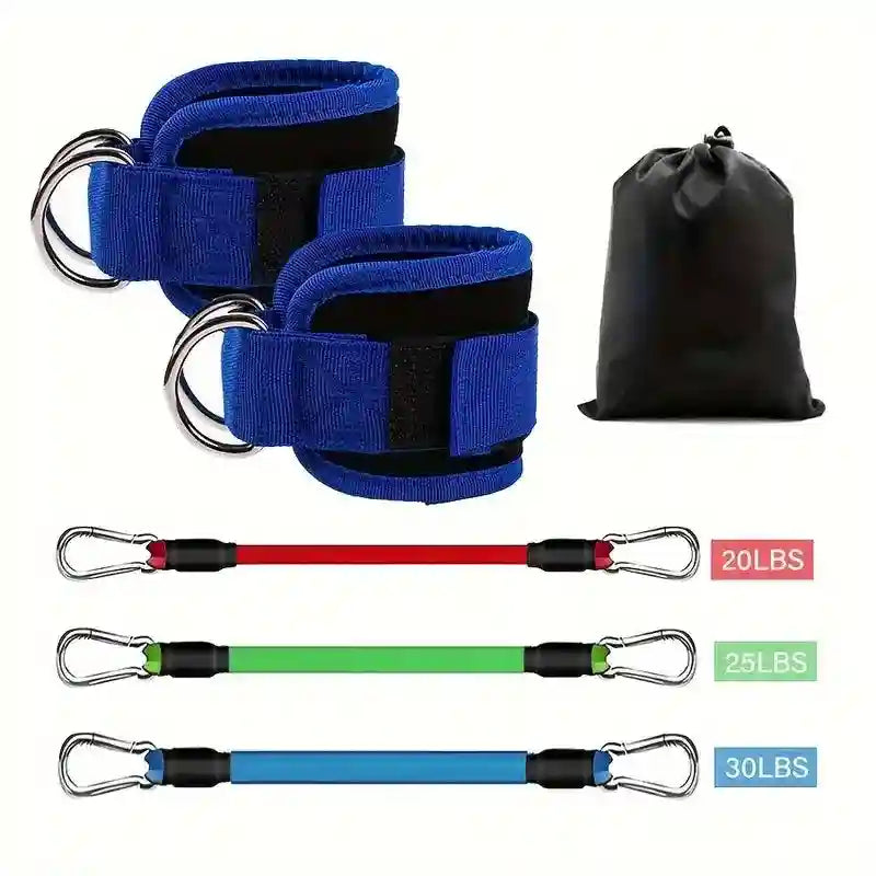 Ankle Resistance Bands 6-Piece Set - Professional Glute Workout Gear Blue Color Medium 19*15*4CM Tidesmit