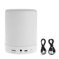 Portable Bluetooth Speaker with Touch Lights - White Waterproof Audio White plastic My Store