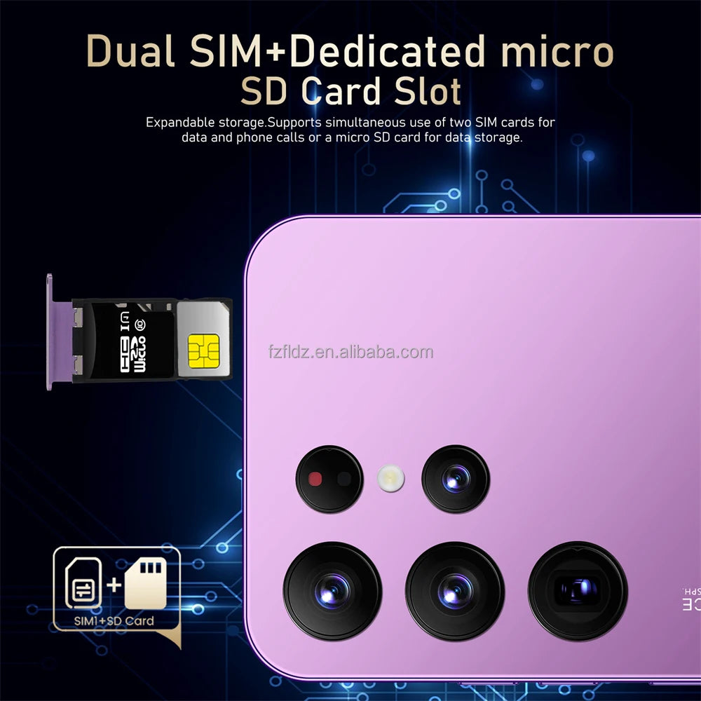 Hot Sale S24 Ultra 5G Smartphone 16GB+1TB 7.3 Inch HD Screen Android 13 Dual Card Unlocked High Quality Mobile Phone