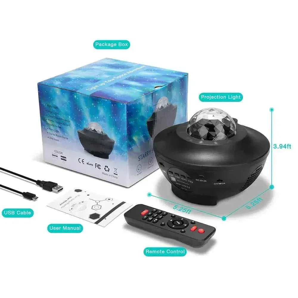 Galaxy Star Projector with Bluetooth Speaker - 24W Black Wireless Audio My Store