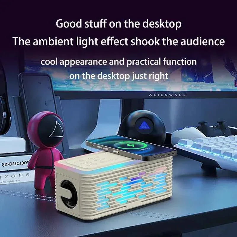 Portable Bluetooth Speaker with Wireless Charger and RGB LED Light My Store