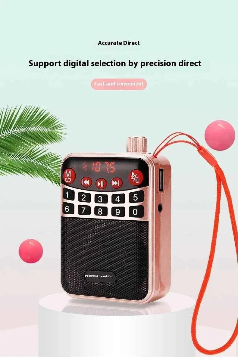 Portable Bluetooth Speaker with Flashlight - Gold & Red Audio Mini Speaker My Store