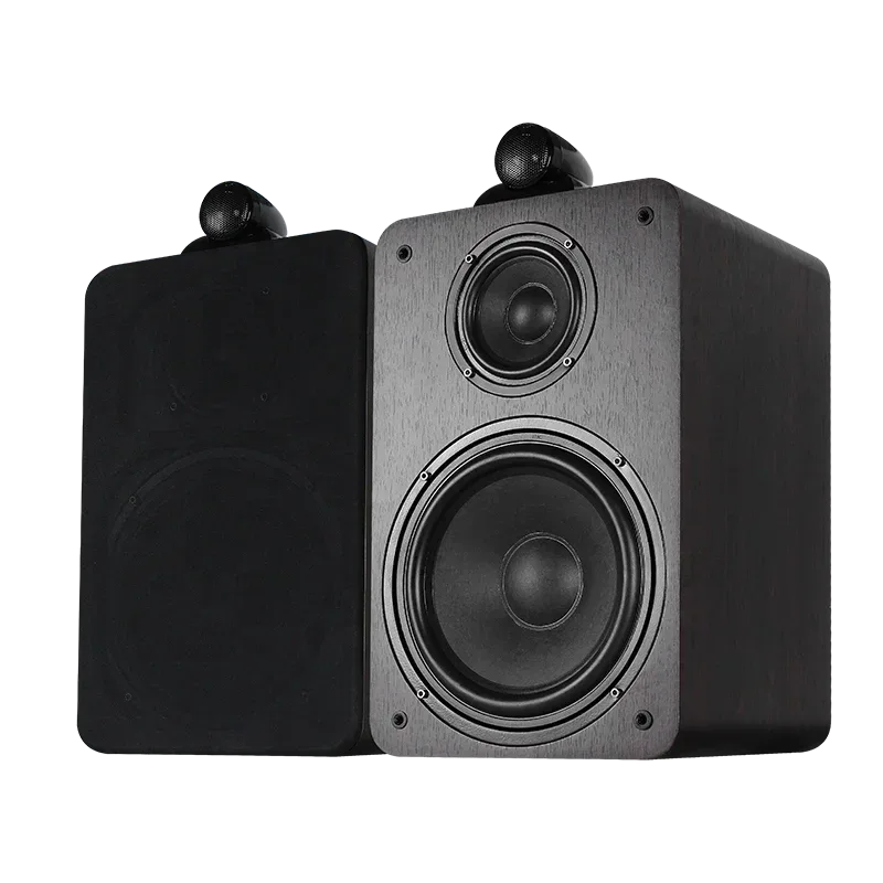 3-Way Passive Bookshelf Speakers - Black Wood 1-Inch Tweeter Cabinet My Store