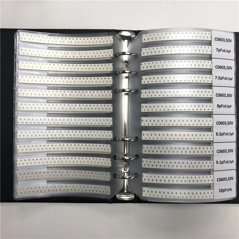 0603 Japan MuRata SMD Capacitor Sample Book Assorted Kit 90valuesx50pcs=4500pcs (0.5pF to 2.2uF)