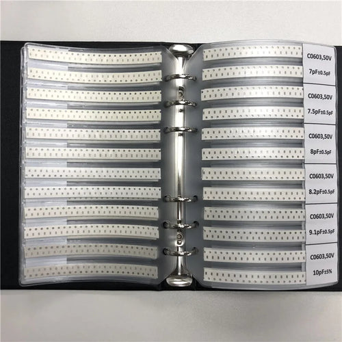 0603 Japan MuRata SMD Capacitor Sample Book Assorted Kit 90valuesx50pcs=4500pcs (0.5pF to 2.2uF)