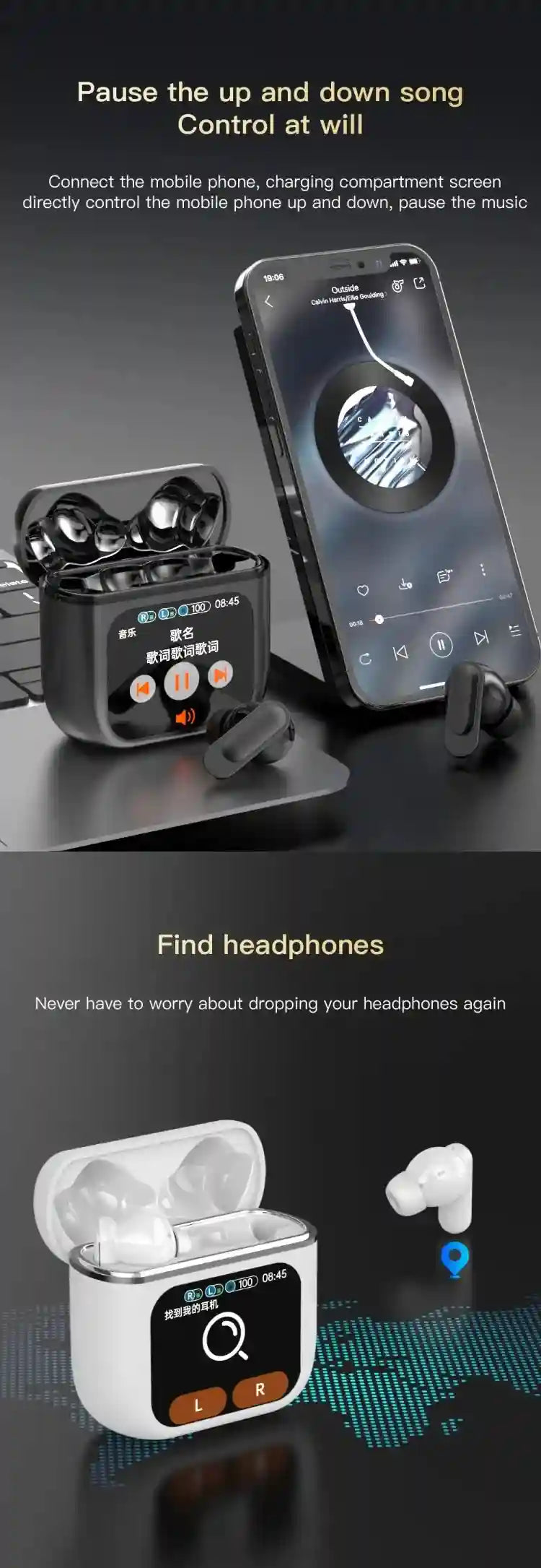 Noise Cancelling Earbuds with Touch Screen | Tidesmit SE60 Tidesmit
