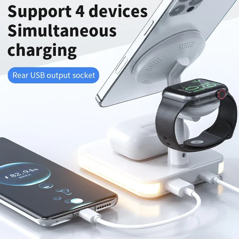 4-in-1 Wireless Charger Stand - 15W Fast Charging Station for Devices Tidesmit