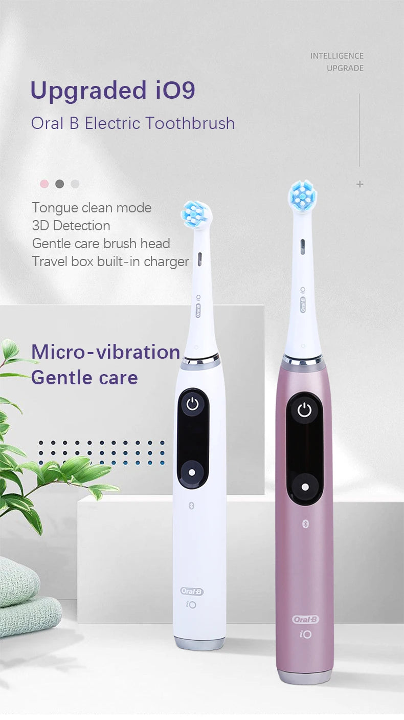 Oral B Electric Toothbrush IO Series Rechargeable Waterproof Smart Rotating Timing Electronic Tooth Brushes IO2 IO3 IO4 IO7 IO9