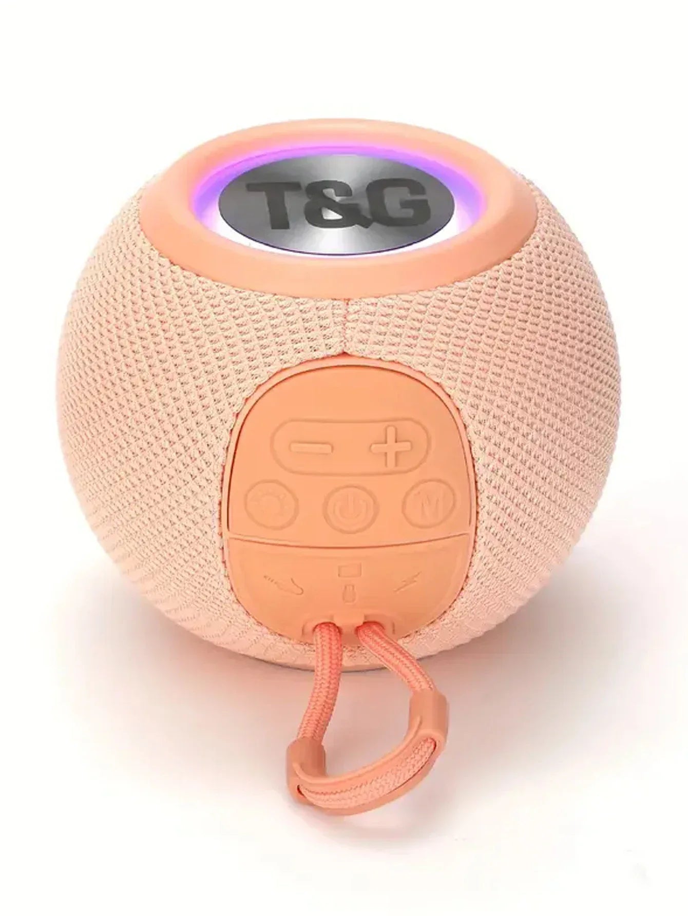 Portable Bluetooth Speaker with LED Lamp - Wireless Fabric Mini Audio Pink My Store