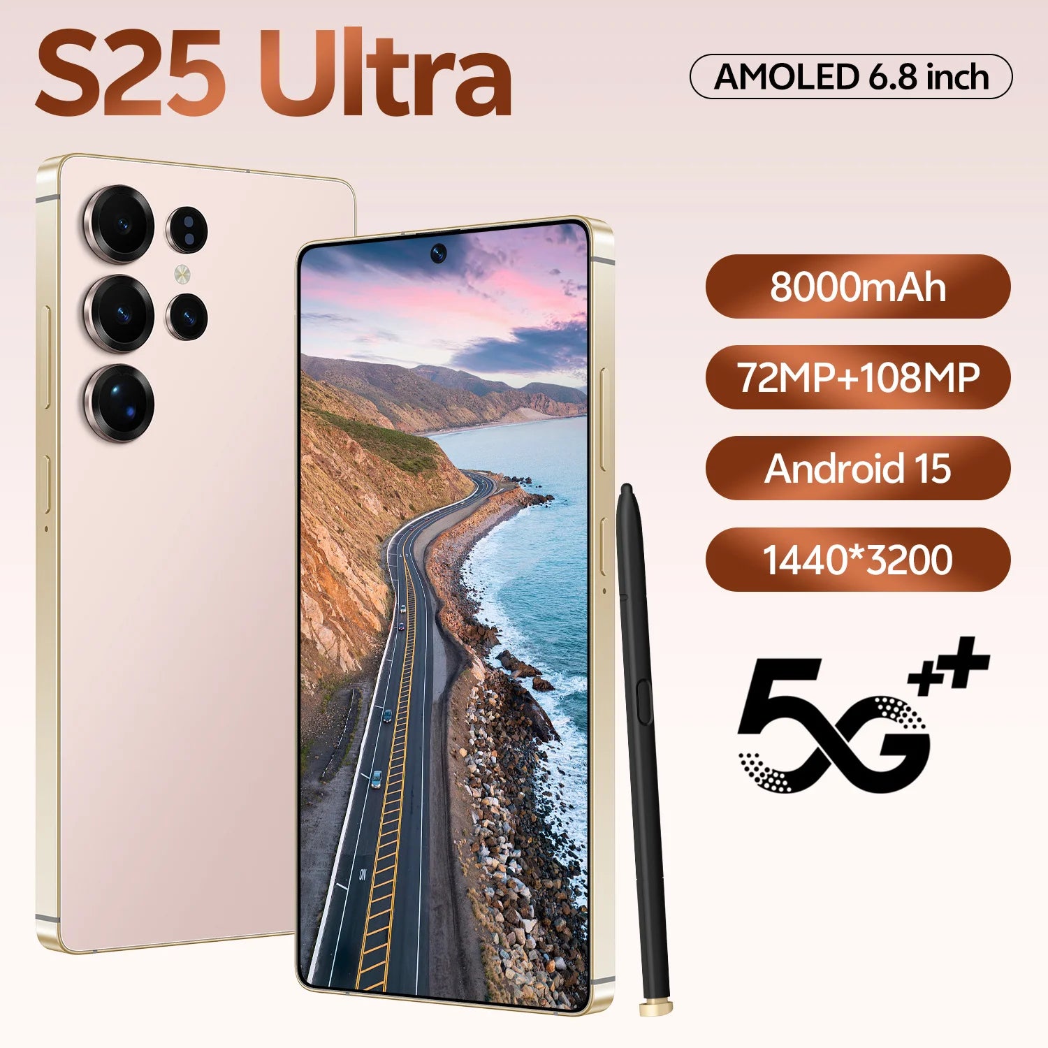 S25 Ultra 5G Smartphone 1TB 16GB RAM AMOLED Display Dual SIM Tidesmit