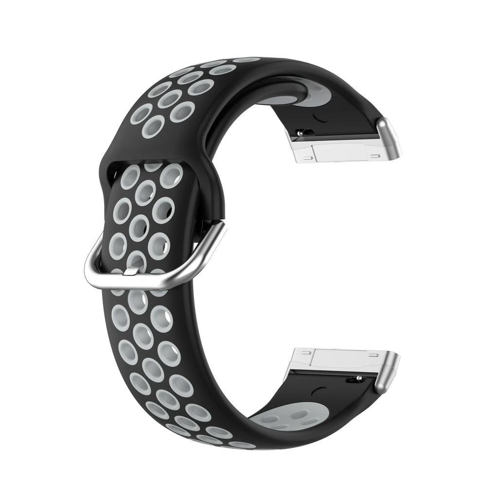 Colorful soft silicone sport wristband for Fitbit Versa 3 and Sense smartwatches in a comfortable strap design.